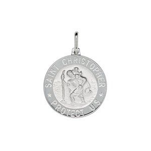 925 Sterling Silver Saint Christopher Medal Pendant Charm Italy